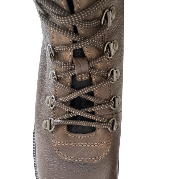 Johnston Murphy Lace-Up Ankle Boots Men's 9M Brown Pebbled Leather Lugged Sole - Picture 13 of 15